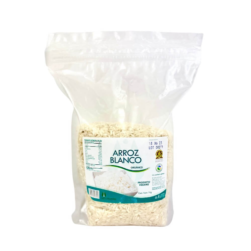 Arroz Blanco Orgánico Bolsa 1 kg. - Sano Mundo