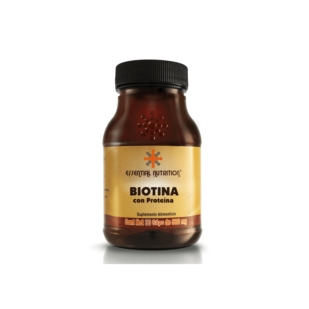 Biotina con Proteína 30 Caps 500 mg c/u - Essential Nutrition