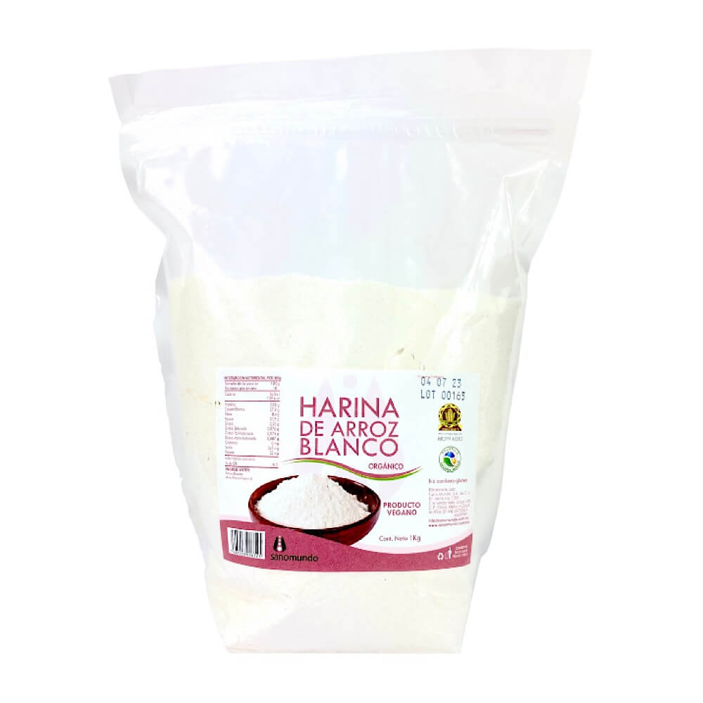 Harina de Arroz Blanco Orgánica 1 Kg. - Sano Mundo