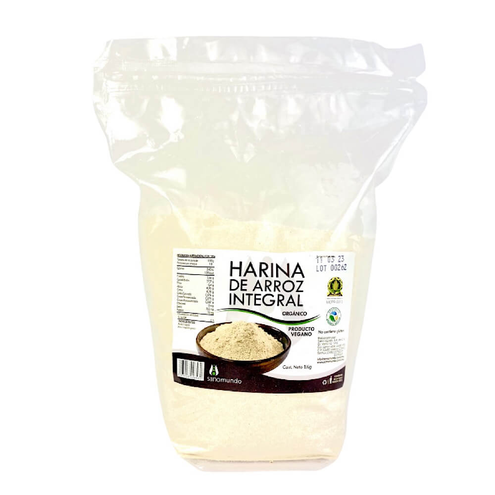 Harina de Arroz Integral Orgánica 1 Kg. - Sano Mundo