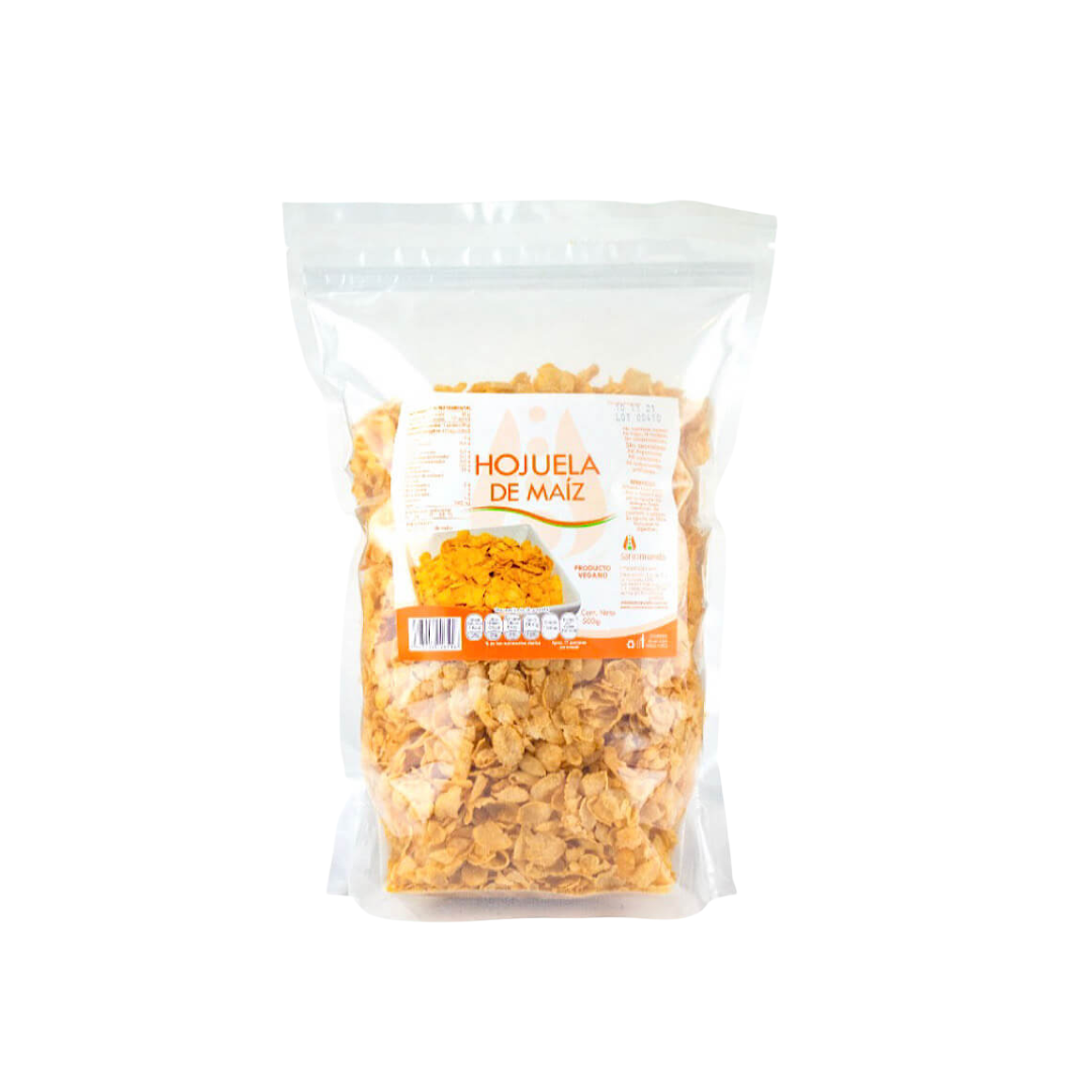 Hojuela de Maíz ( Hojuela sin azúcar) 500 g. - Sano Mundo