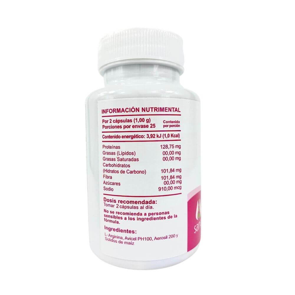 L- Arginina 50 Caps 500 Mg - Sano Mundo
