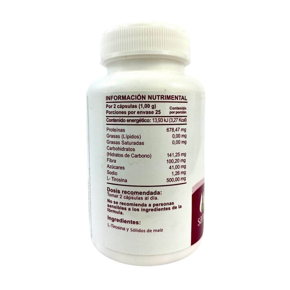 L-Tirosina 50 Caps de 500mg c/u - Sano Mundo