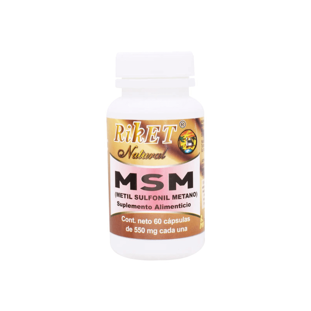MSM Metilsulfonilmetano 60 Caps 550 mg c/u - Riket Natural