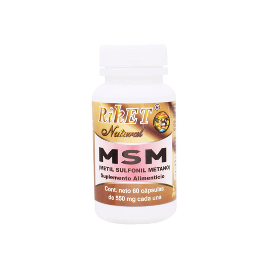 MSM Metilsulfonilmetano 60 Caps 550 mg c/u - Riket Natural