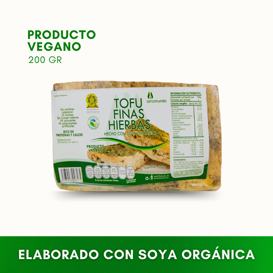 Tofu Orgánico Sabor Finas Hierbas 200 grs | Sano Mundo