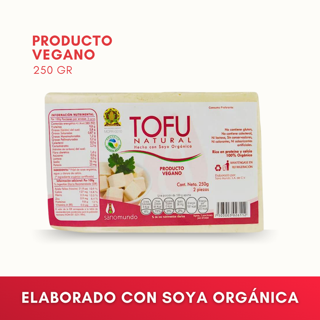 Tofu Natural Orgánico - 250 grs | Sano Mundo