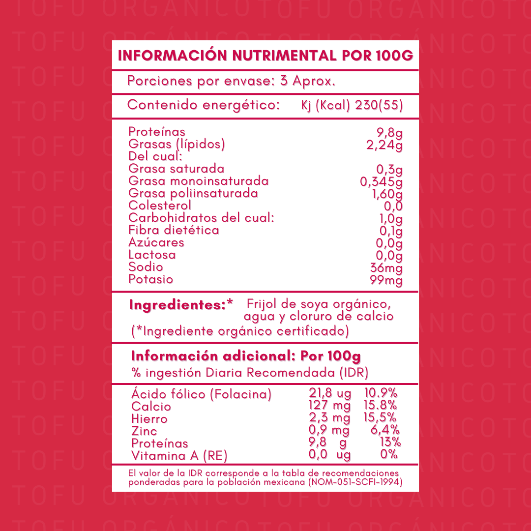 Tofu Natural Orgánico - 250 grs | Sano Mundo