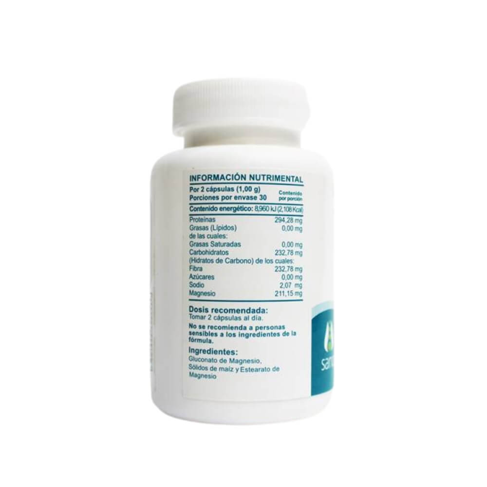 Magnesio (Gluconato) (60 CAPS.) 500 Mg. - Sano Mundo