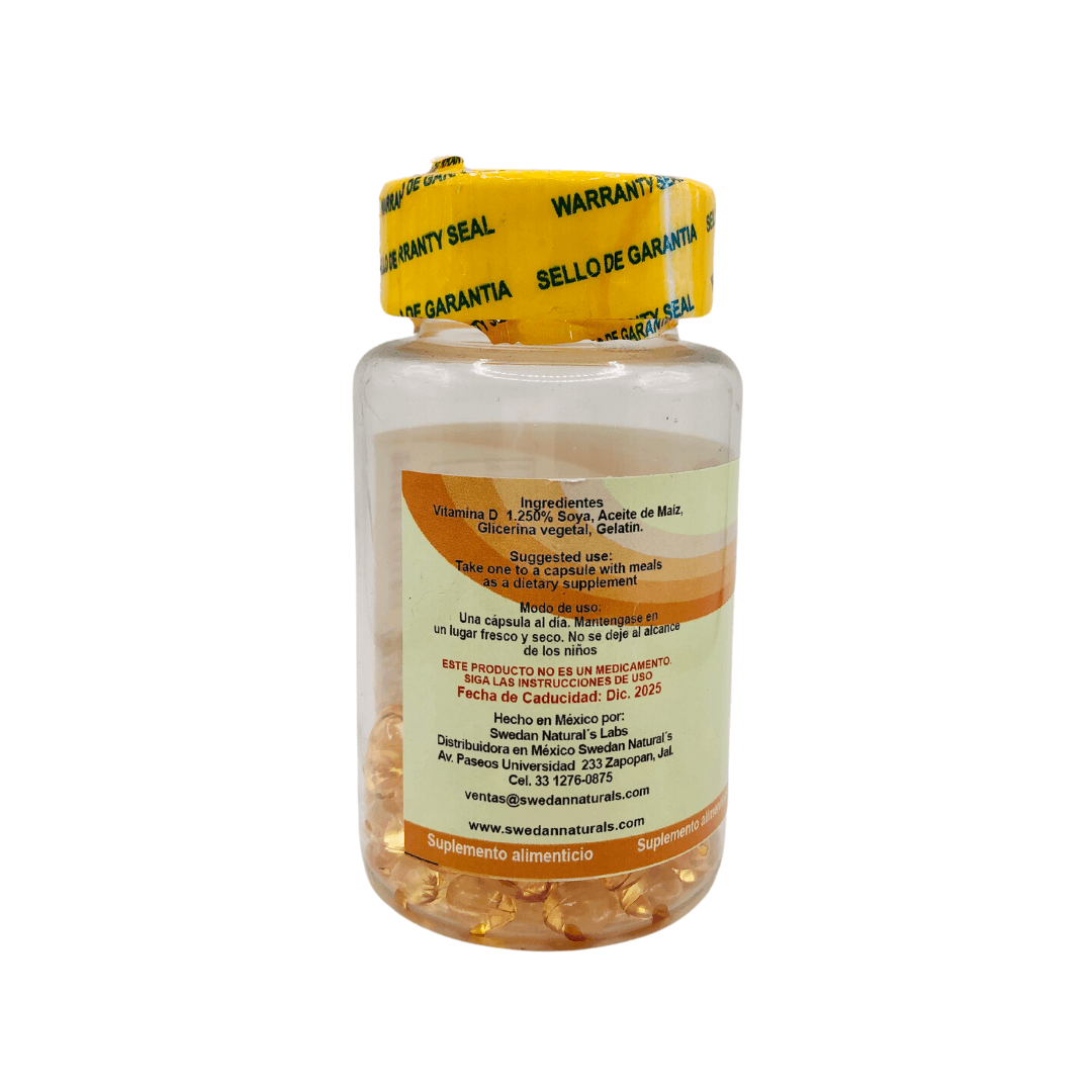 Vitamina D3 100 caps 400 mg c/u - Swedan Naturals