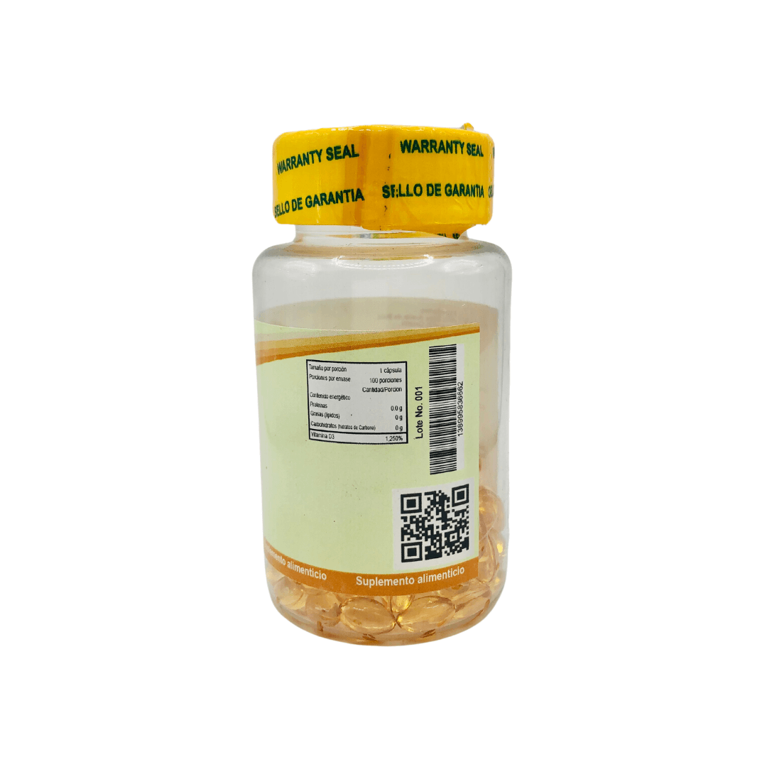 Vitamina D3 100 caps 400 mg c/u - Swedan Naturals