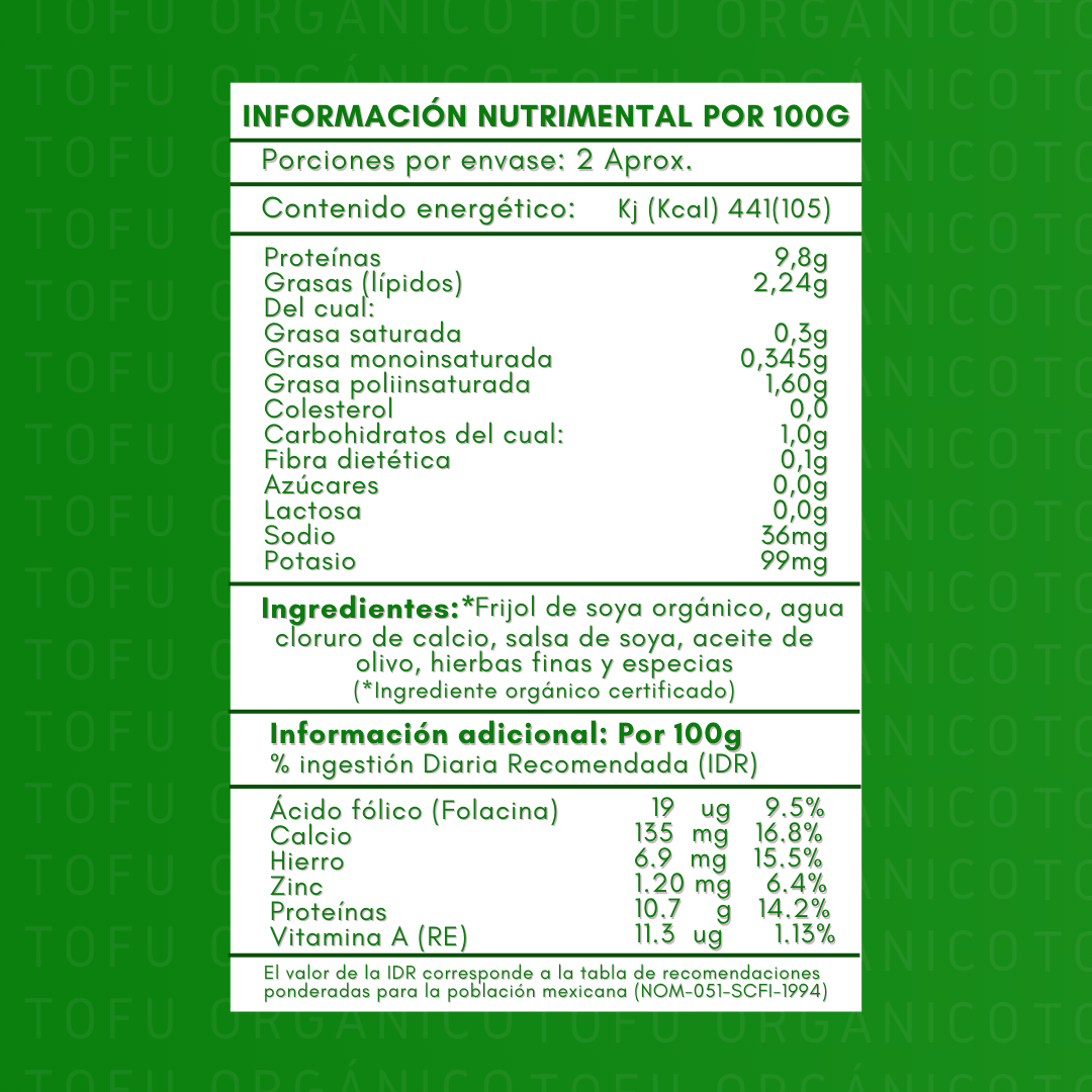 Tofu Orgánico Sabor Finas Hierbas 200 grs | Sano Mundo